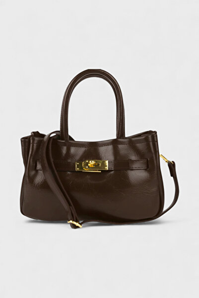 REVENKO 0018-حقيبة كتف نسائية بنية اللون - حقيبة كروس - حقيبة يد تحتوي على جي...