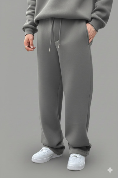 NİCE Unisex 3 Thread Thick Winter Fleece Lined Baggy Sweatpants |   Oversized Relaxed Fit Regular Waist Jogger