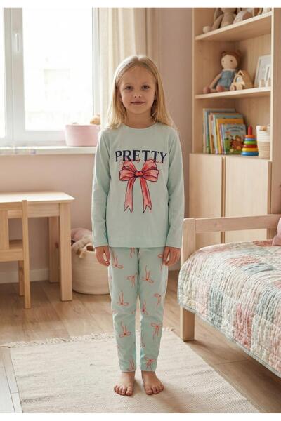 vitmo Детски комплект пижама с дълъг ръкав от 100% памук Pretty Bow