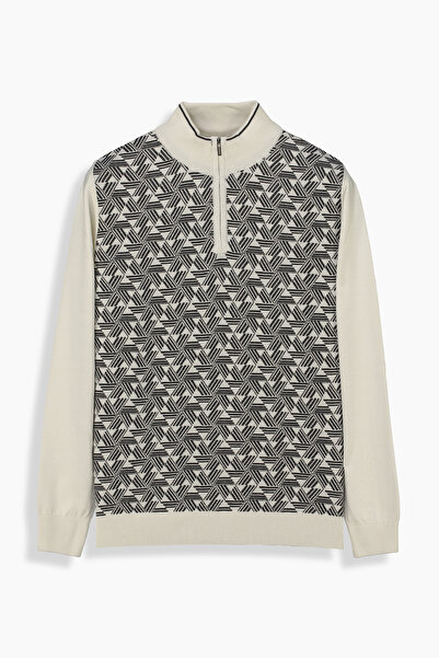 Sarar İNTERVİEW Fermuarlı Yarım Balıkçı Yaka Gri Triko