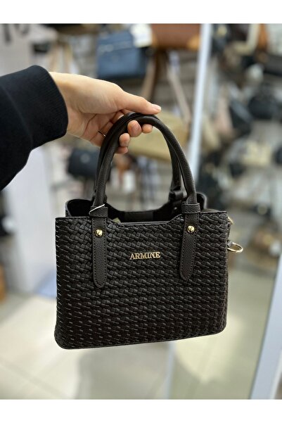 Armine Brown Women's Braided Hand and Shoulder Bag 25Yd7416