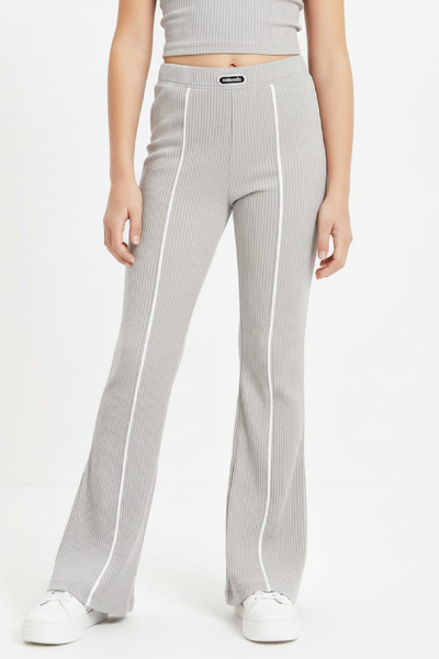 MODANINO Girl's Corded Fabric and White Stripe Detailed Sweatpants - Ages 5-1...