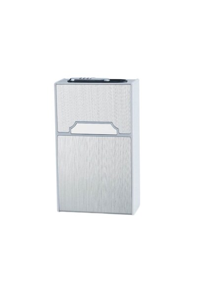 Edman Lighter with Cigarette Pack Case, USB Charging, Silver