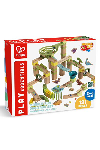 Hape Jucarie din lemn - Marble Run Dino Adventure (131 piese), copii varsta 3...