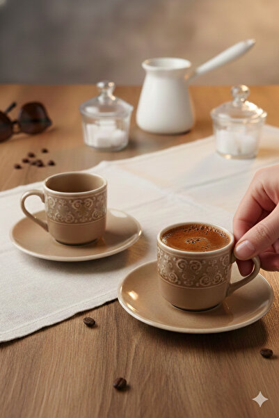 Madame Coco Gloria Set of 2 Coffee Cups - Classic -70 Ml-Toprak