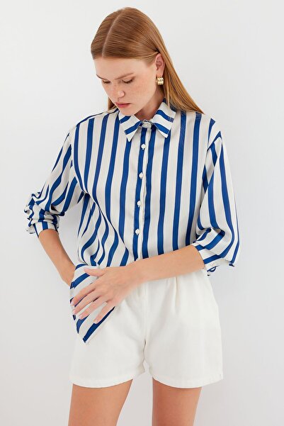 Hiccup Bdart Satin Long Sleeve Button down Shirt