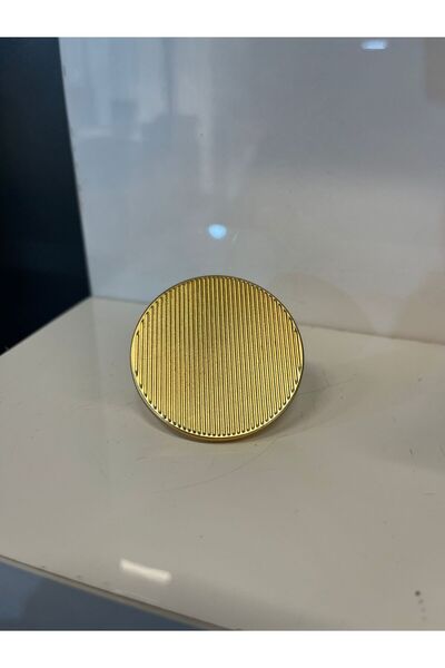 Taşkın Aksesuar Striped Round Metal Button Handle Matte Gold Cabinet Door Tv Unit Modern Drawer Furniture Single Hole