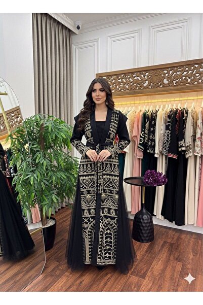 BTROON جلابيه مطرز قطعتين