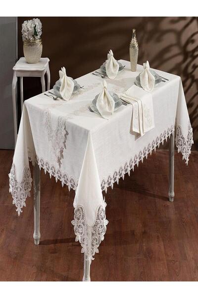 ipekli home 26 Parça Dantelli Masa Örtüsü Takımı