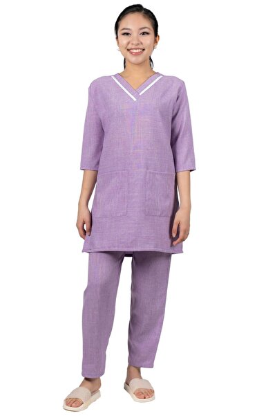 ABSHIR طقم زي الخادمة/الخادمة/المربية، سترة بفتحة رقبة على شكل حرف V وأكمام ث...