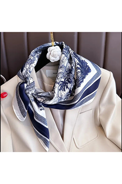 Zess store Zess Stylish Floral Pattern Square Scarf