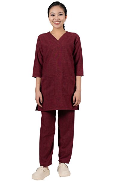 ABSHIR Housemaid/Khadama/Nanny Uniform Set, V-Neck Tunic with 3/4 Sleeves and...