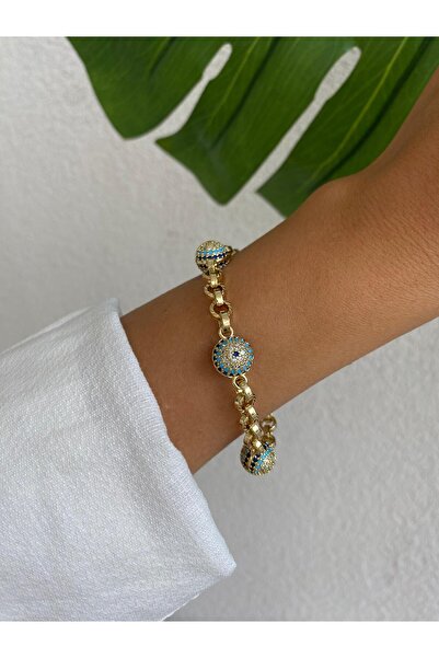 XUPING JEWELRY Special Series Evil Eye Beaded Three Ball Zircon Stone Gold Bracelet