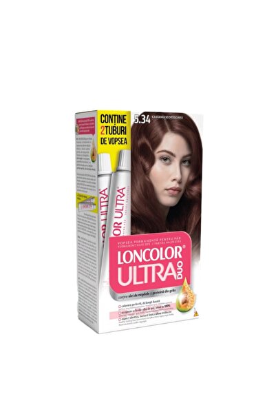 Loncolor Ultra Vopsea de Par Permanenta Max, 5.34 Castaniu Scortisoara, 200 ml