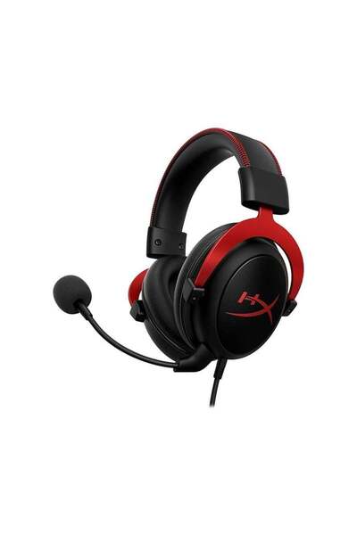 HyperX سماعة رأس للألعاب Cloud II - سلكية، حمراء، لأجهزة الكمبيوتر الشخصية/بلاي ستيشن 4/إكس بوكس ون/نينتندو سويتش