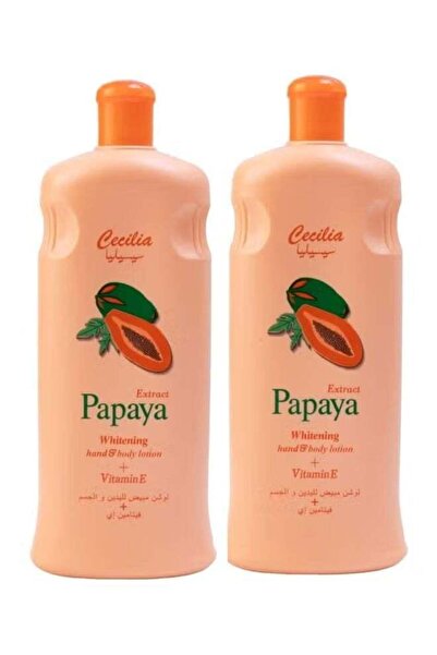 Cecilia لوشن تبييض اليدين والجسم بالبابايا البرتقالي (600 مل × 2)