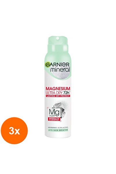 Garnier mineral Set 3 x Deodorant Spray Mineral Magnesium Ultra Dry 72h, 150 ml