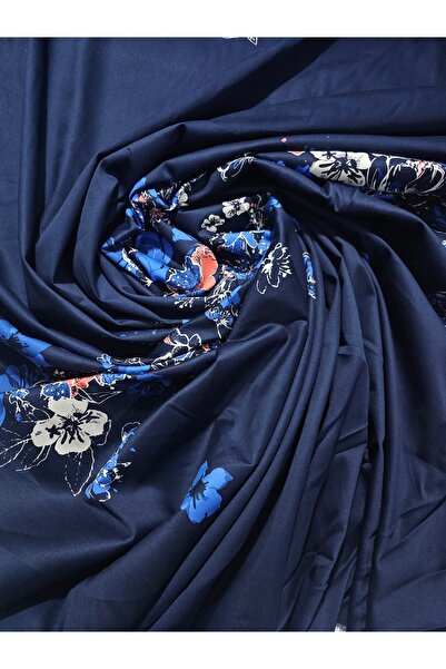 Oralı Pano Desen Çiçekli Pamuk Saten Likralı