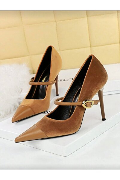 ELEVAM Pantofi cu toc pentru femei Velvet Luxe – Toc subțire – Pantofi de sea...