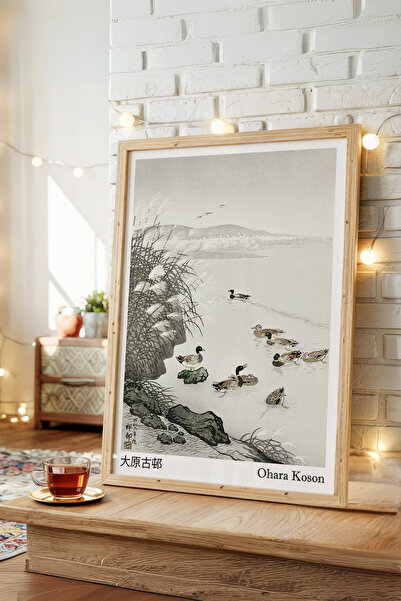 AKSU SANAT Ördekler, Ohara Koson, Japon Ressamlar, Vintage (ÇERÇEVESİZ) Kanva...