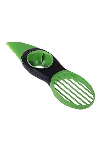 Generic 3-in-1 Avocado Slicer, Fruit Peeling Blade, Non-Slip Handle, Green and Black