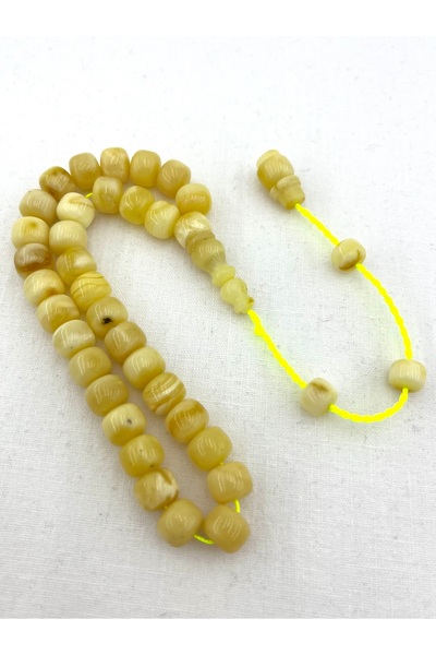 Kehribar Kaya Damla Orijinal Tesbih Amber Kapsül Kesim 17 gram-8mm