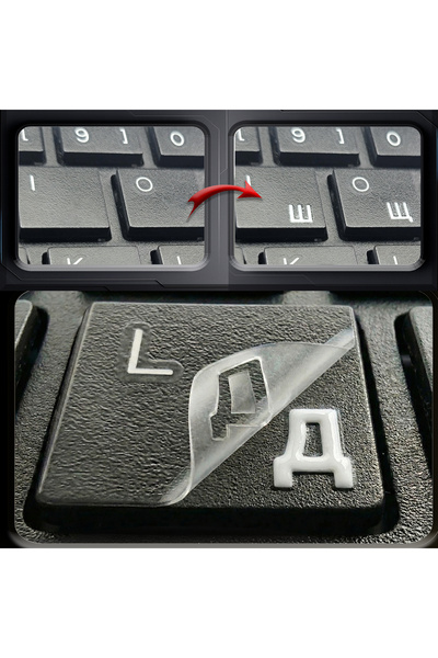 Comet Premium Şeffaf 3D Rusça Klavye Stickerları etiketleri, Suya Dayanıklı, ...