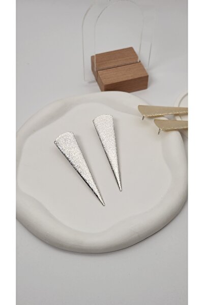 Glithe Women's Steel Triangle Earrings