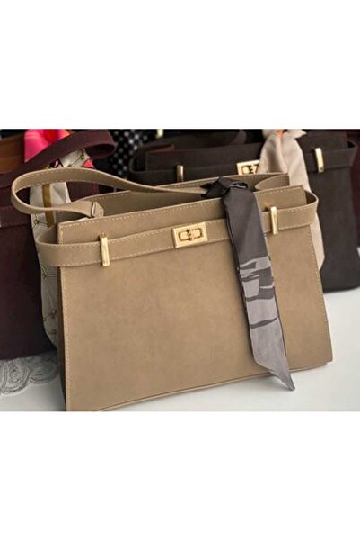 mercan bags Kadın Süet El ve Omuz Çantası