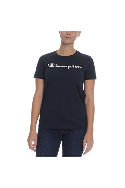 Champion Women's T-shirt, Logo, Champion, Dark Blue, Cotton, L