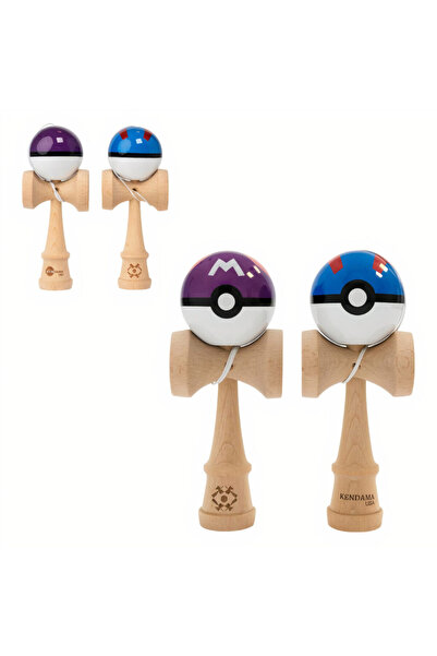 Amigo Wooden Kendama 18.5 cm with glossy ball, stamped and engraved Pokemon pattern