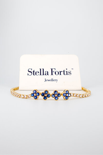 Stella Fortis Yonca Yapraklı Su Yolu Bileklik - Kristal Taşlı, Altın/Gümüş Re...