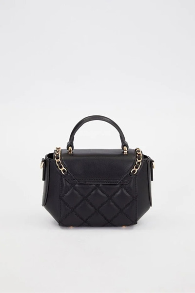 Levidor Black Rectangular Metal Lock Shoulder Bag 930428