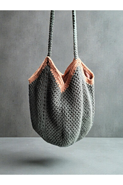 The Fabrics Studio Green Hand Knitted Shoulder Bag