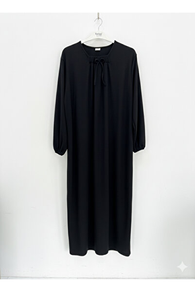 fariza tekstil Rochie musulmană din țesătură tip Auger, cu decolteu în U și c...