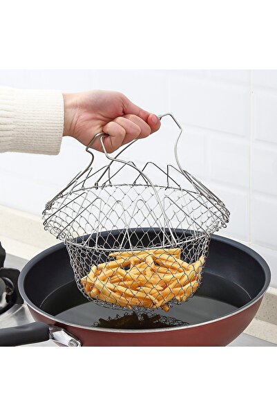 Generic Foldable/Multifunctional Mesh Frying Basket or Chef's Basket