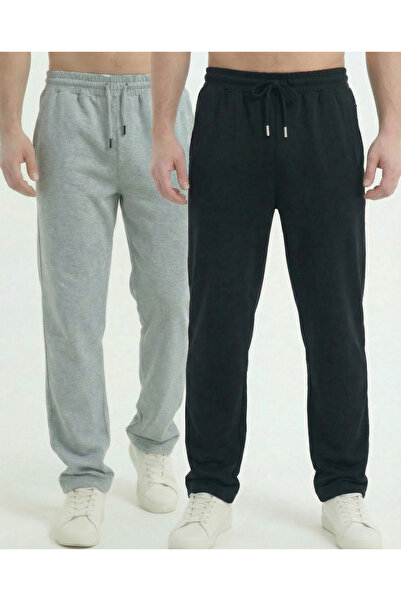 Veleno بنطال رياضي رجالي فضفاض بقصة واسعة الساقين مكون من قطعتين قصة فضفاضة م...