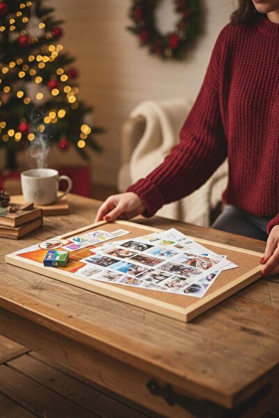 AryaSanatKırtasiye 2026 Vision Board Kiti | Kendin Yap İlham Panosu Kiti | Mantar Pano + Pinler + 89 Adet Görsel Seti