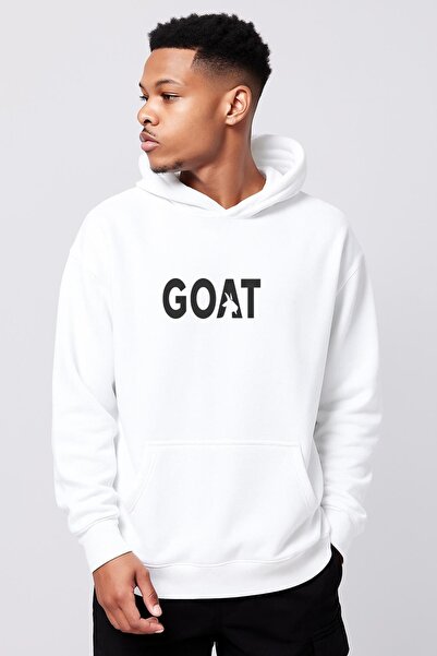 DEEPSENCE White Goat Oversized Hooded Sweatshirt
