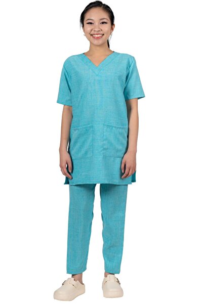 ABSHIR طقم زي الخادمة/الخادمة/المربية المحترفة، سترة بياقة على شكل حرف V وأكم...