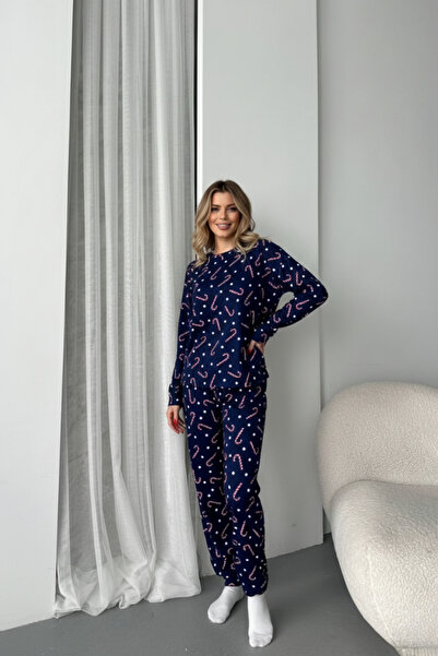 İntive Lingerie Women's Cotton Christmas Pajama Set |   Red Polka Dot and Can...