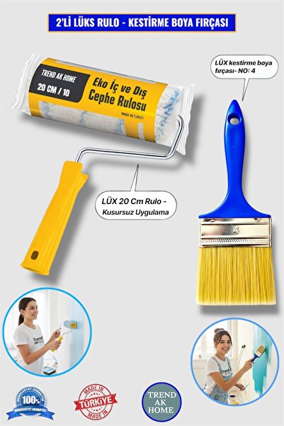 OSKAR FIRÇA 2’Lİ LÜKS 20 CM BOYA RULOSU-LÜKS KESTİRME BOYA FIRÇASI