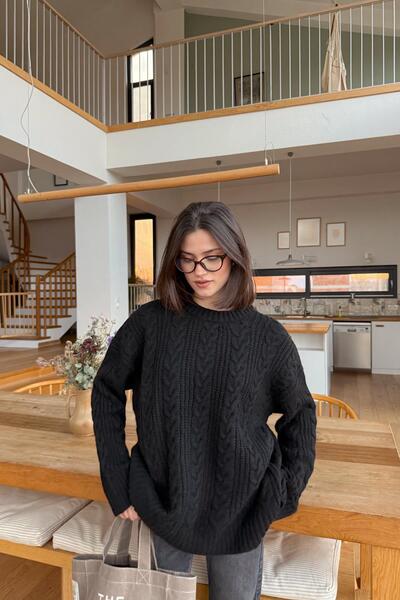 mylove سترة نسج الشعر باللون الأسود