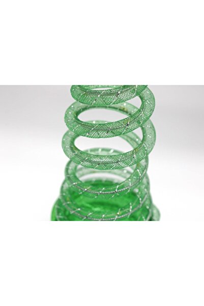 Mado Gallery Tabletop Spiral Christmas Tree 28cm Rotating LED Warm Light Indoor Outdoor Xmas Decor Parties-Green