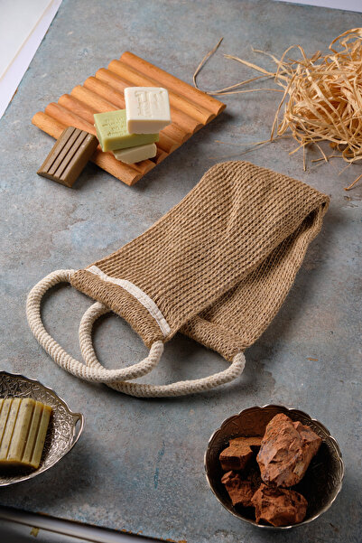 DAKKA KADİMA ألياف الجوت الطبيعية - مقشر طويل للظهر والجسم - مقشر تقشير بمقبضين