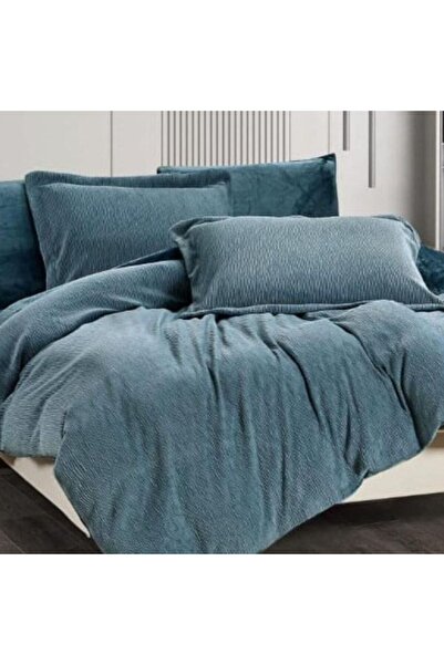 Reiashn Asil Velvet Double Bedspread, Winter Blue