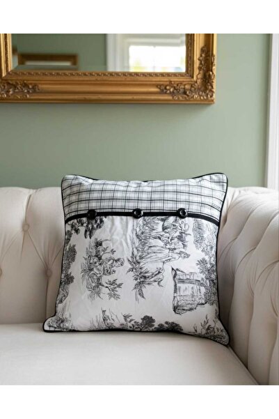 Joy Home Three luxurious decorative cushions with filling, classic design, 50...