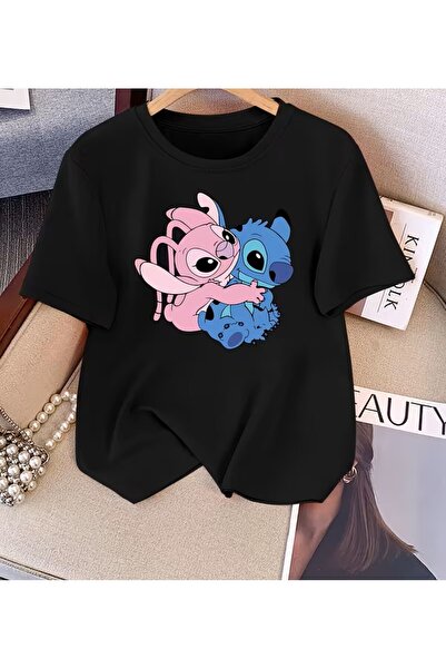 oneagılyazı Stitch & Angel Heart Graphic tricou