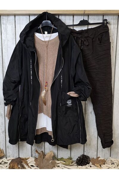 pudubutik Waterproof Italian Raincoat Black