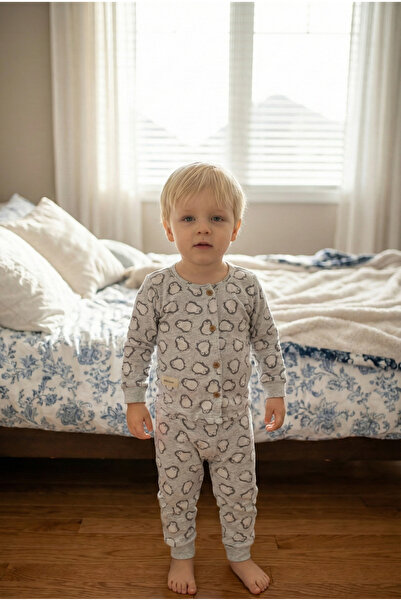 mini&sweet Baby Suit Cotton Long Sleeve Penguin Pattern Bottom Top
